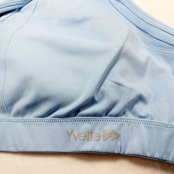 Yvette Sports Bra Running Bra 40D-F Blue. Sweat wicking material. Crossback..... - Picture 7 of 12